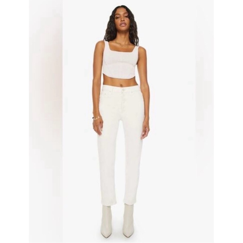 Mother The Tomcat High Waisted Ankle Jeans in Cream Puffs size 26